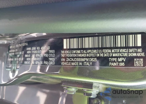 2021 Jeep Renegade Latitude 4X4 from USA, damaged, VIN ZACNJDBB9MPN13625